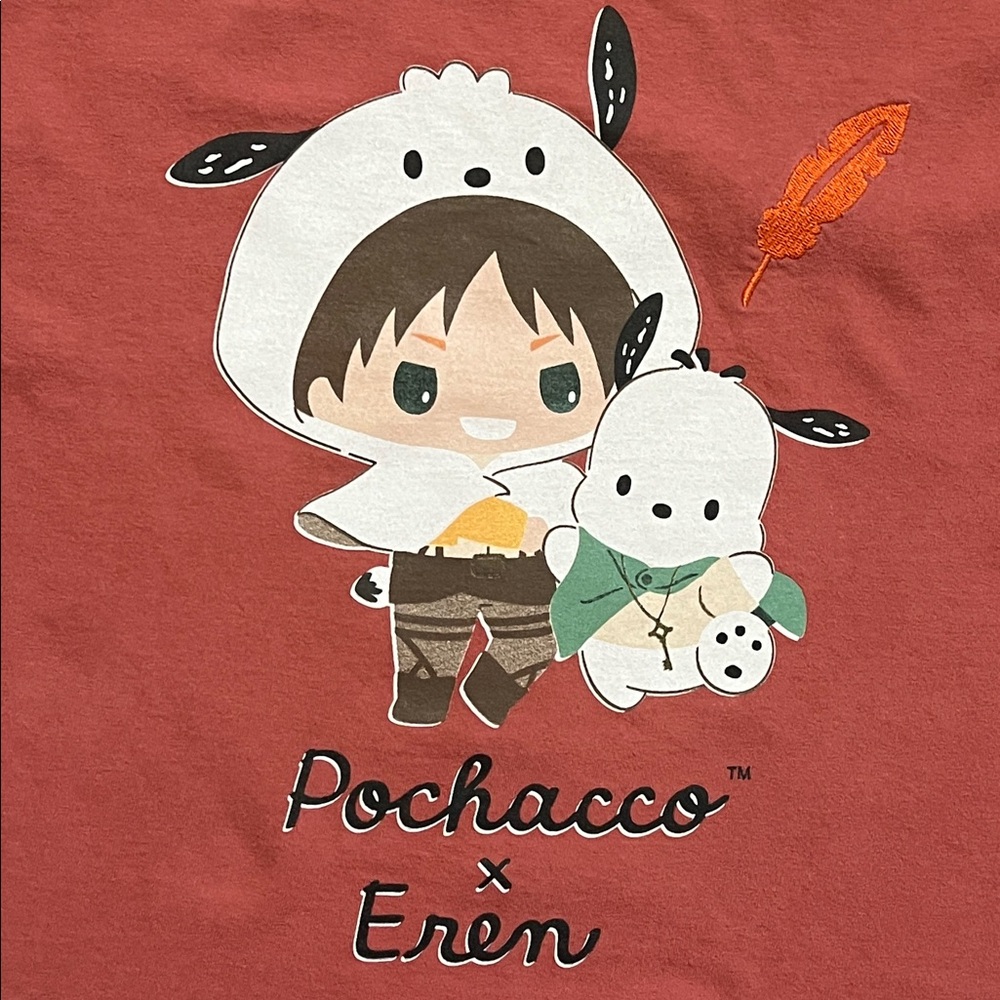 Sanrio Hello Kitty and Friends X Attack on Titan Shirt Eren Yeager Pochacco - Picture 2 of 7